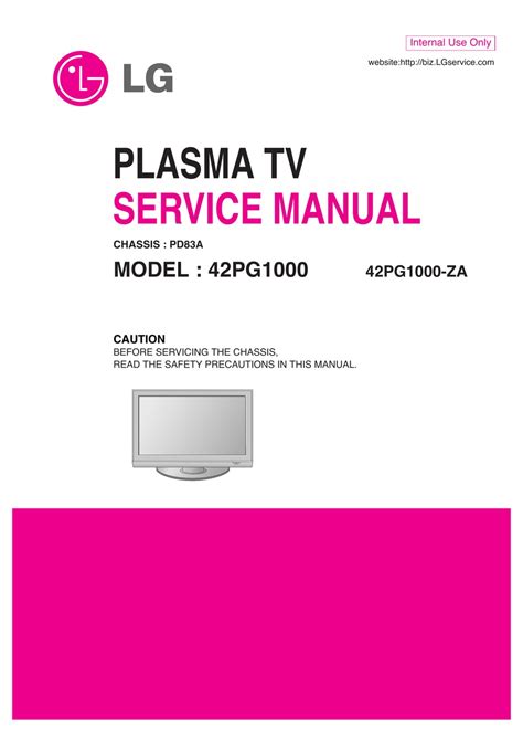Lg 42pg1000 42pg1000 za plasma tv service manual. - Fluid mechanics white 5th edition solution manual.