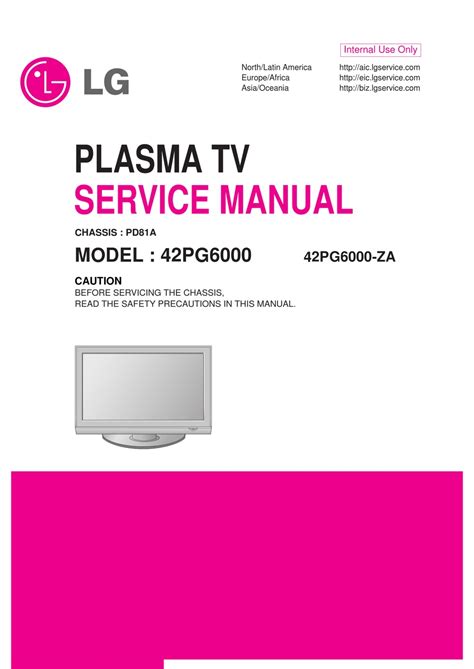Lg 42pg6000 plasma tv service manual repair guide. - Crosswalk coach math teachers guide grade 4.