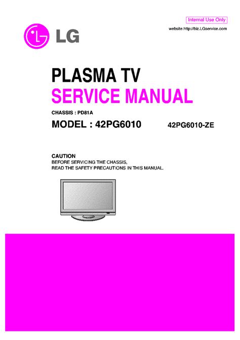 Lg 42pg6010 42pg6010 ze plasma tv service manual. - Kawasaki bayou 400 1992 repair service manual.