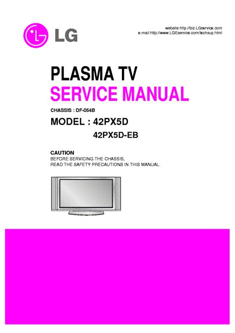Lg 42px5d 42px5d ab plasma tv service manual. - Lg w2343s monitor service manual download.