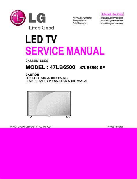Lg 47lb6500 47lb6500 um led tv service manual. - Handbook for electrical safety in the workplace.