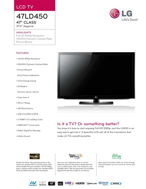 Lg 47ld450 47ld450 za lcd tv service manual. - The motley fool investment guide for teens download free.