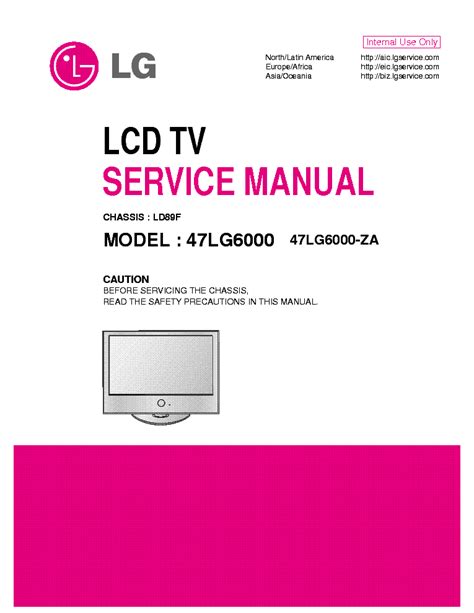 Lg 47lg6000 47lg6000 za lcd tv service manual. - New handbook for auditory evoked responses.