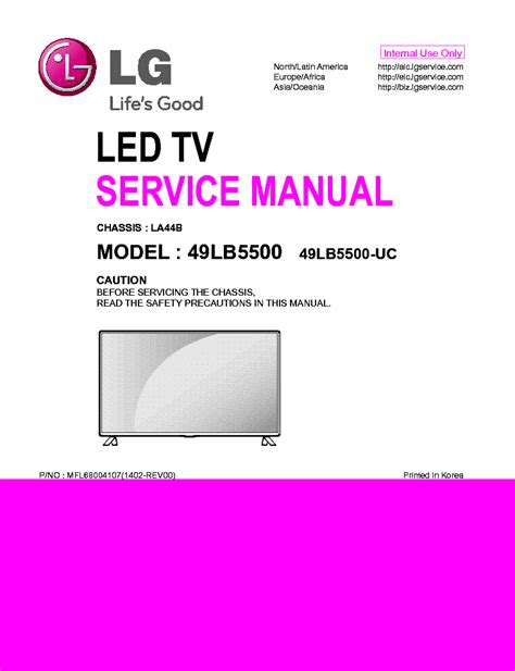 Lg 49lb5500 49lb5500 uc led tv service manual. - Revolutionair in brabant, royalist in holland.