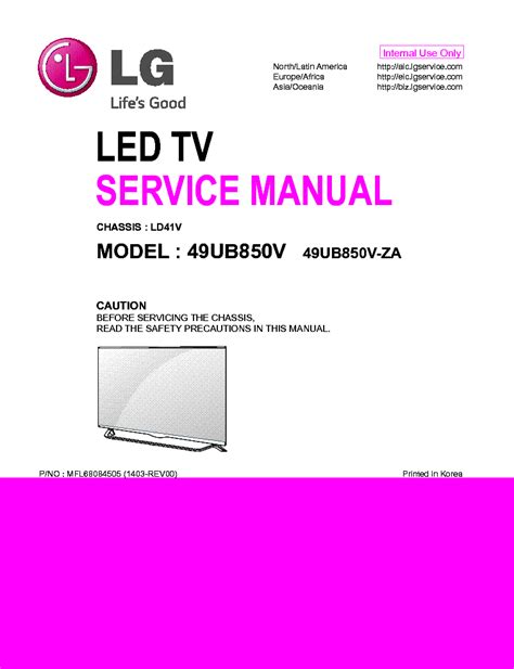 Lg 49ub850v 49ub850v za led tv service manual. - New holland 4630 manuale di servizio.