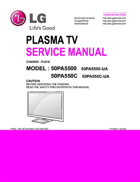 Lg 50pa5500 ua service manual and repair guide. - Haynes repair manual peugeot 206 03.