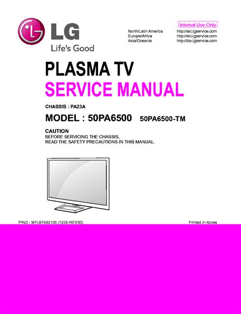 Lg 50pa6500 50pa6500 tm plasma tv service manual. - Jdsu mts 8000 manual del usuario.