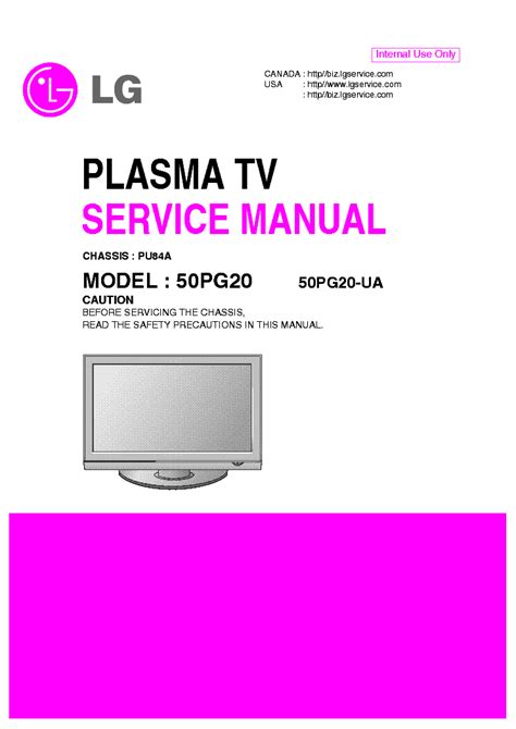Lg 50pg20 50pg20 ua service manual. - Owners manual 1995 honda civic dx.