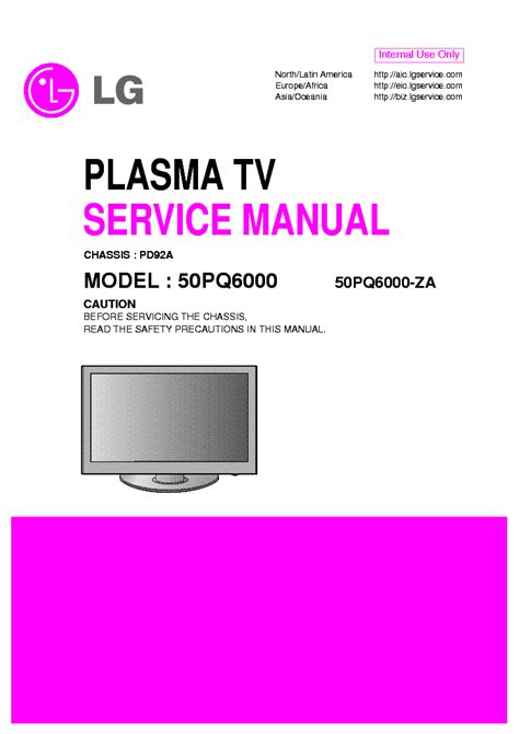 Lg 50pq6000 50pq6000 za plasma tv service manual. - Mobbing. el acoso moral que paralizo mi vida.