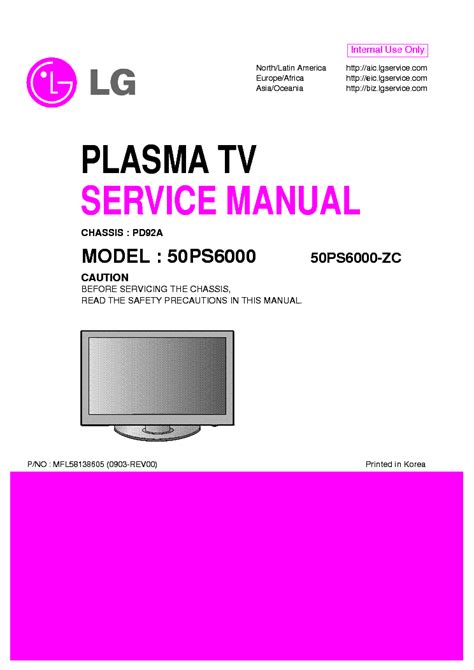 Lg 50ps6000 50ps6000 zc plasma tv service manual. - Breve biografía de víctor paz estenssoro.
