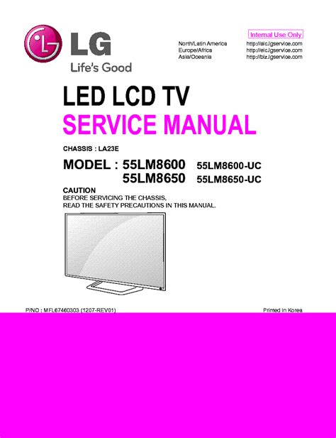 Lg 55lm8600 uc 55lm8650 uc led lcd tv service manual. - Manuel du propriétaire pour john deere gt325.