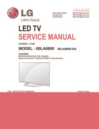 Lg 60la8600 60la8600 sa led tv service manual. - Land rover discovery 3 instruction manual.