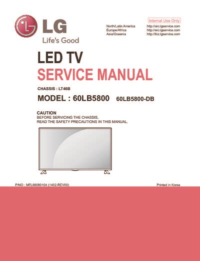 Lg 60lb5800 60lb5800 db led tv service manual. - Packet guide to routing and switching.