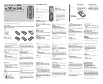 Lg a250 mobile phone user manual. - Dhc 6 twin otter flight manual.