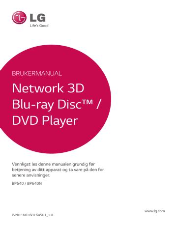 Lg bp640 bp640n 3d blu ray disc dvd player service manual. - Per un diritto a misura d'uomo.