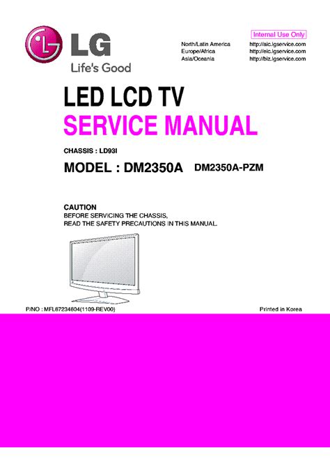 Lg dm2350a dm2350a pzm led lcd tv service manual. - Canon ir 2570 copier service manual.