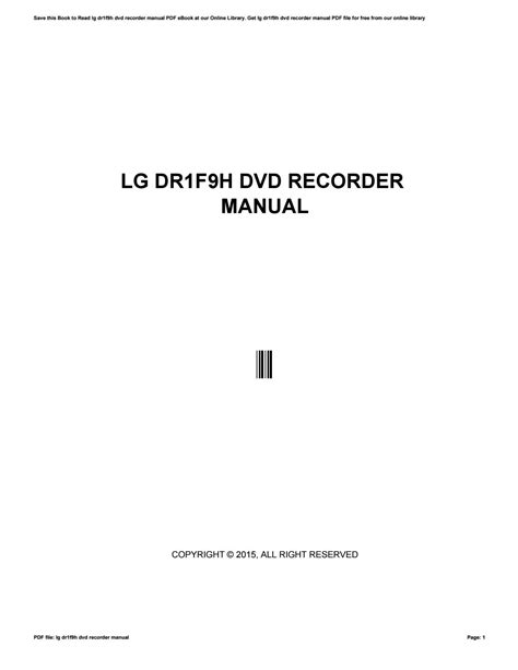 Lg dr1f9h dvd recorder service manual. - 1967 chevelle malibu el camino wiring diagram manual reprint.