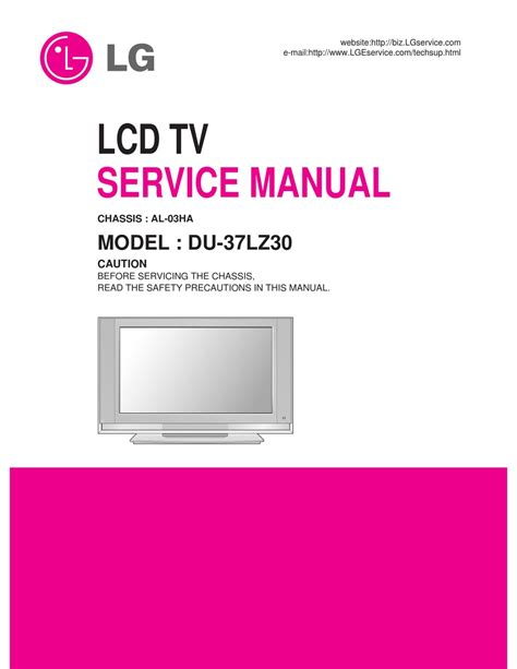 Lg du 37lz30 lcd fernseher service handbuch. - Briggs and stratton service manual modellreihe 287707.