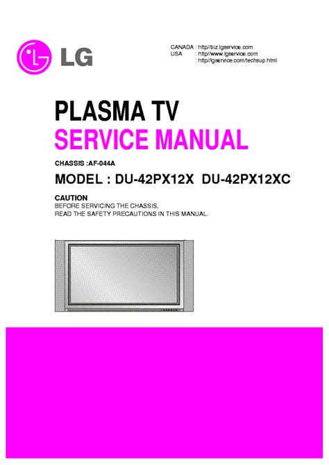 Lg du 42px12x du 42px12xc plasma tv service manual download. - Honda vfr 800 vtec haynes manual.