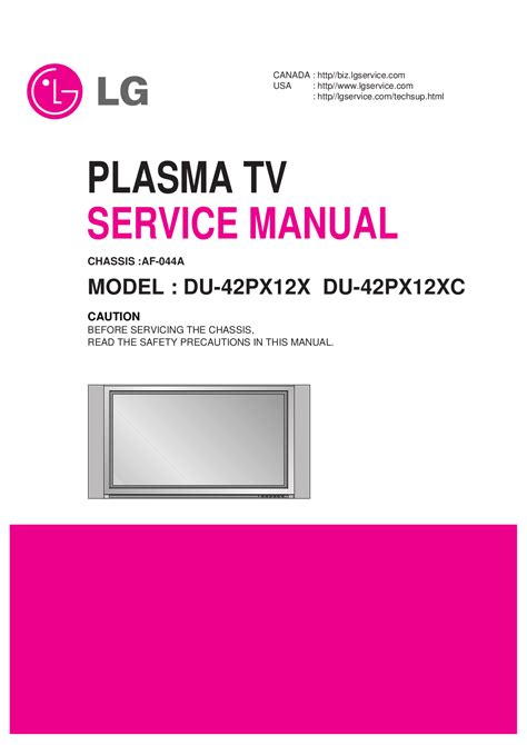 Lg du 42px12x du 42px12xc plasma tv service manual. - The mentors guide facilitating effective learning relationships.