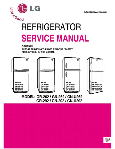 Lg gr 262 gr 292 refrigerator service manual. - Compte rendu de la journée université-cour des comptes, 11 décembre 1975..