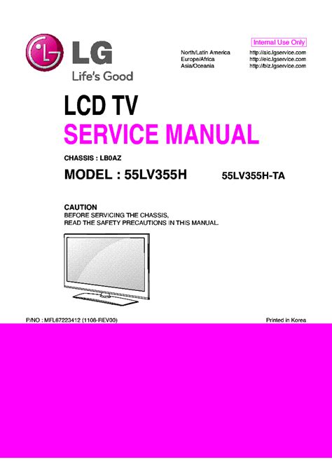 Lg lb0az 55lv355h ta service manual. - Denon avr 1603 683 surround receiver service manual.