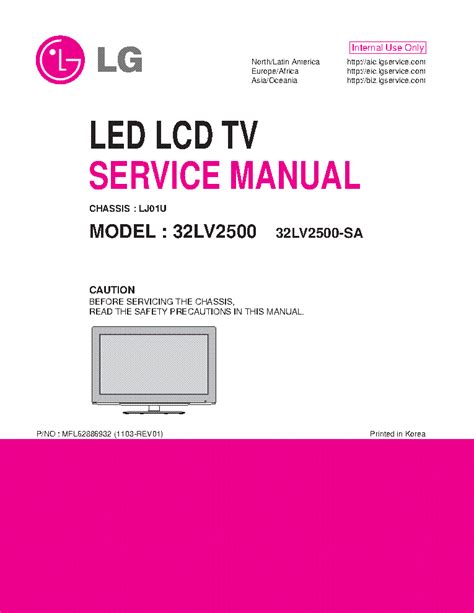 Lg lj01u 32lv2500 sa service manual. - Manual de la máquina expendedora combinada genesis.