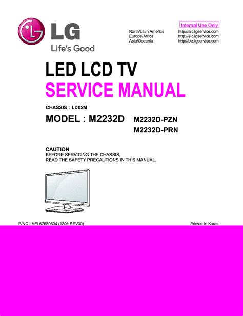Lg m2232d m2232d pzn led lcd tv manual de servicio. - Java software solutions 7th edition solutions manual.