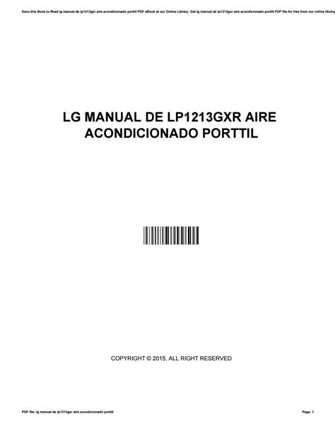 Lg manual de lp1213gxr aire acondicionado porttil. - Understanding acol the good bidding guide master bridge series.
