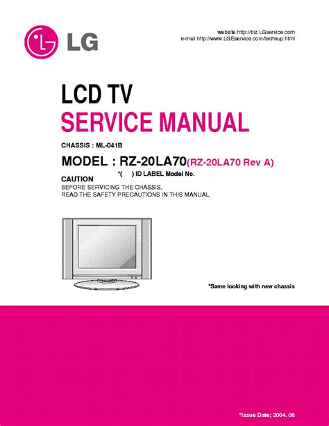 Lg rz 20la70 download del manuale di servizio della tv lcd. - Black decker cto6305 black digital convection toaster oven manual.