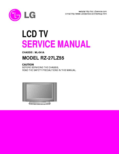 Lg rz 27lz55 lcd tv service manual. - Dodge ram pickup 2005 2006 repair service manual.