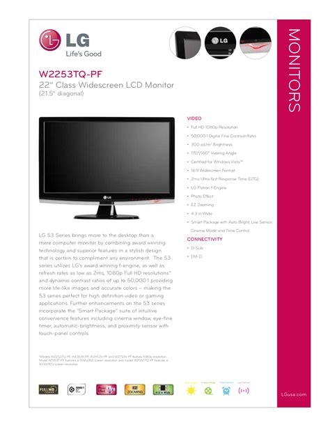 Lg w2253tq monitor service manual download. - Lg 42ls575t service manual and repair guide.