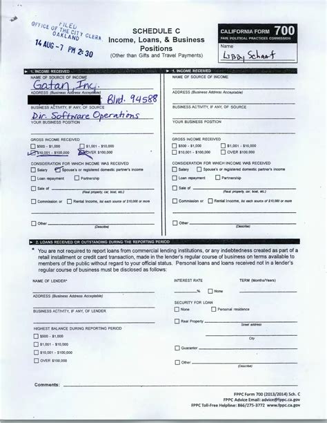 Libby Schaaf FPPC Form 700