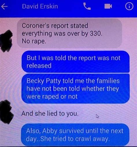Libby delphi murders leaked texts. Found Deceased IN - Abby & Libby - The Delphi Murders - Richard Allen Arrested - #161. Thread starter Tricia; Start date Apr 22, 2019; ... RL's just happened to get leaked. And it got leaked to the MS, who didn't publish it because they thought RL was BG or involved in the crime. They just thought it provided a snapshot of the type of evidence ... 