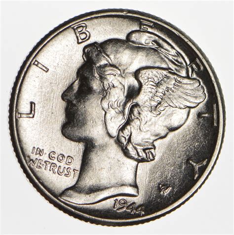 The 1942 PR 67 Winged Liberty Head dime (CAM) sold at $4,888 on March 2008. The 1942 MS 68+ Winged Liberty Head dime sold at $4,800 on January 2019. The 1942 D AU 58+ Winged Liberty Head dime (overdate 1942/1) sold at $2,174 on February 2017. The 1942 S MS 65 Winged Liberty Head dime sold at $1,234 on February 2023.. 