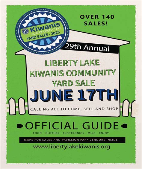 Liberty lake yard sale 2023. 2023 Candidate Guide. Sporting in Liberty Lake. Closing the Chasm. Congratulations First Ridgeline High School Graduating Class of 2023. 2023 Liberty Lake Kiwanis Yard Sales are Coming! Click here to register today! Only $15 to get into the printed and online guide! Public Safety Raised to New Level. Parks and Art Commission. Looking Ahead to 2023 