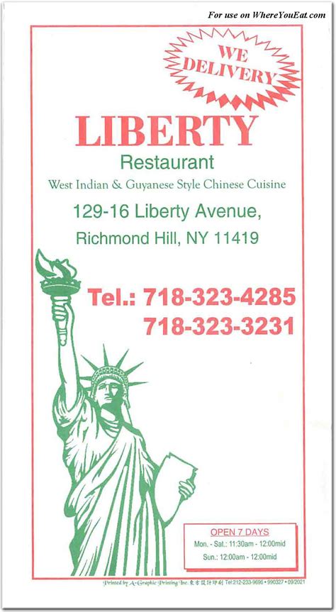 Liberty restaurant queens. Latest reviews, photos and 👍🏾ratings for Libertad Restaurant at 96-19 Liberty Ave in Queens - view the menu, ⏰hours, ☎️phone number, ☝address and map. Libertad Restaurant ... Restaurants in Queens, NY. 96-19 Liberty Ave, Queens, NY 11417 (718) 323-3900 Order Online Suggest an Edit. More Info. dine-in. takes reservations. accepts ... 