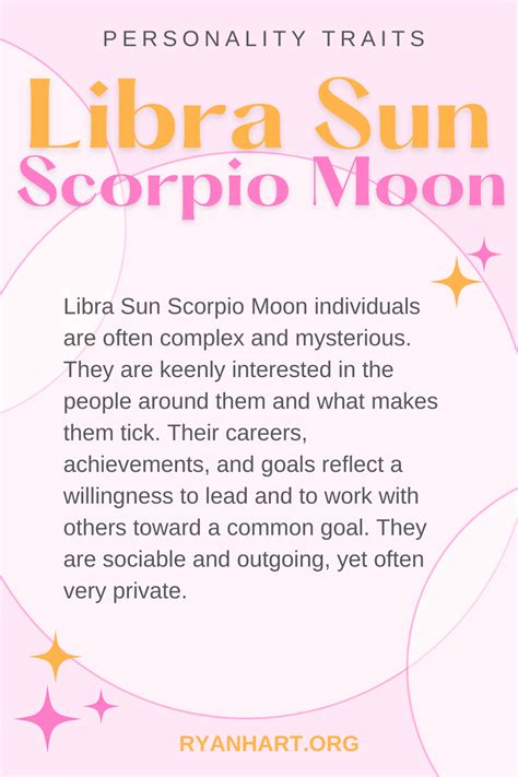 4. Interaction of Sun, Moon, and Rising Signs. The interaction of the Taurus Sun, Libra Moon, and Scorpio Rising signs results in a complex and multi-faceted personality. This combination creates a person who is grounded, diplomatic, and intense, all at the same time. Taurus Sun provides a solid and reliable core.. 