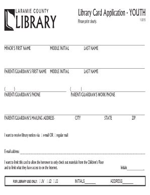 Library Card Application Form NYPL