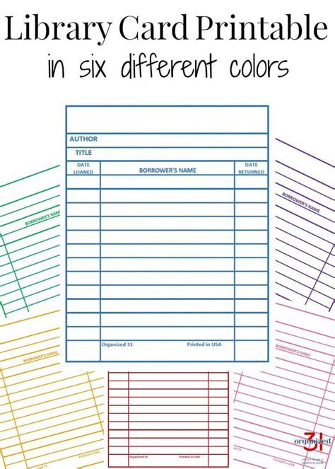 Library Card Template Library checkout, Library card, Library pockets