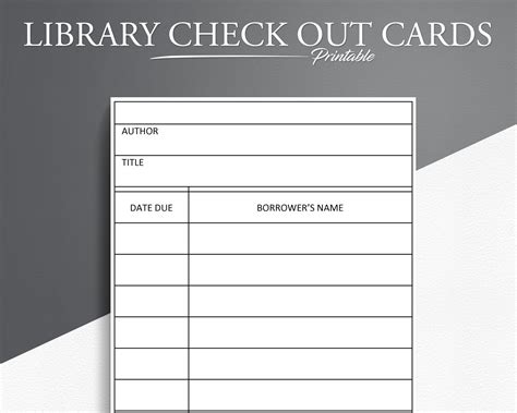 Library Cards Printable Library checkout, Classroom library, Library