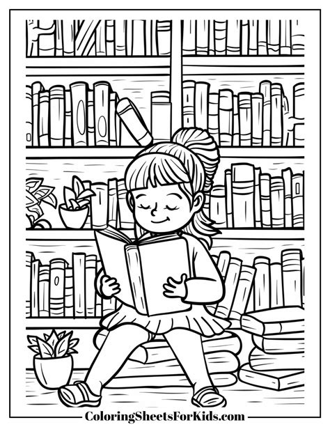 Library Coloring Shee