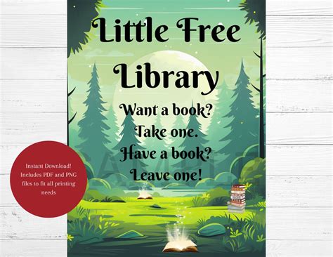 Library Printable to Our Little Library sign for Etsy in 2020