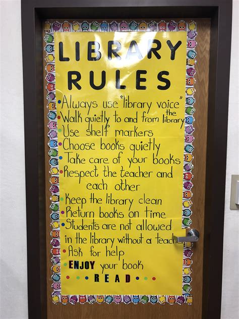 Library Rules Sign Library rules, Shelf markers, Library