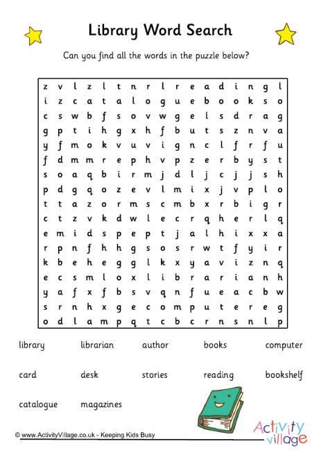 Library Word Search Library skills, Library lesson plans, Library