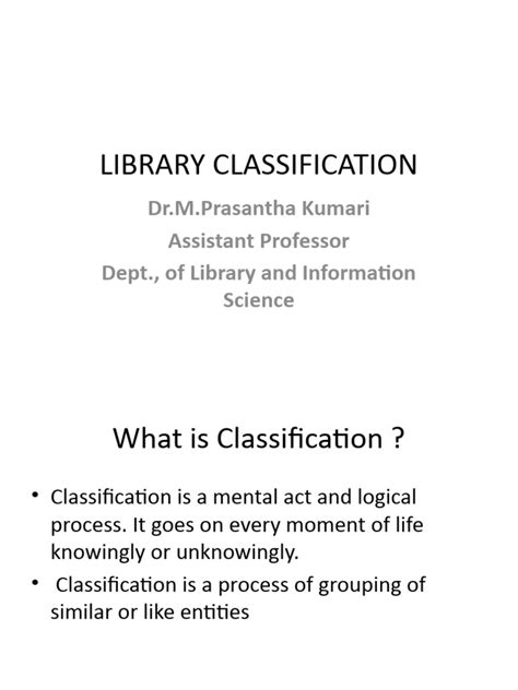 Library classification pdf