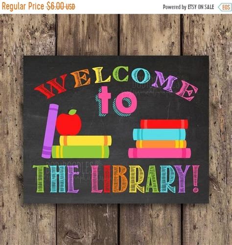 Library to the Library Classroom Signs Classroom Etsy