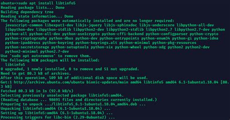 Libtinfo5 install. .  ...