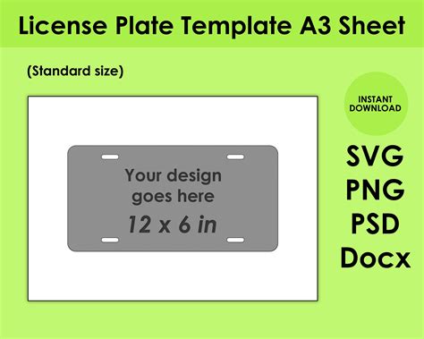 License Plate Sublimation Template