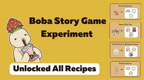 Lid recipes in boba story. Boba Story is a fun, cozy casual simulation game brought to us by B-Tech Consulting Group. In this game, you can manage your very own, fully customizable boba café. As you play the game, you are expected to collect various ingredients so you can create new boba recipes, which will then boost your income and allow you to improve … 